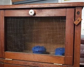 Antique 3 Screen Door Solid Wood Vegetable Keeper Pie Safe Jelly Cupboard Cabinet FARM HOUSE  Call