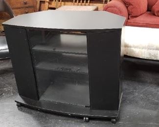 Black Matte TV stand Cabinet on Wheels $95