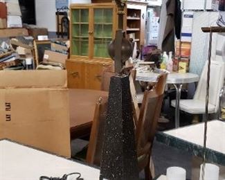 Retro Granite & Brass Lamp with Authentic MCM Fiberglass Shade $175