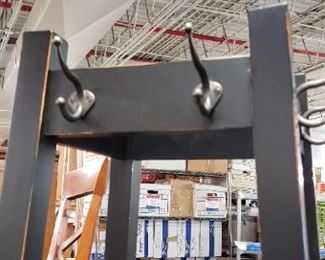 Espresso  Pyramid Clothes/Coat Rack Hall Tree with Bottom Shelf $95