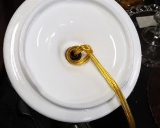 Milk Glass Dresser Lamp     Call