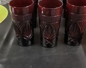 (12) Ruby Red Tumblers $120
