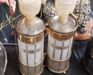 Vintage MCM Fred Press Double Scotch & Bourbon Decanters with Caddy $50