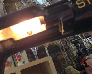 Vintage 1953 Singer #201-2 Straight Stitch Leather Sewing Machine With MCM Cabinet & Accessories  Works    $750