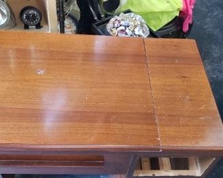 Vintage 1953 Singer #201-2 Straight Stitch Leather Sewing Machine With MCM Cabinet & Accessories  Works    $750