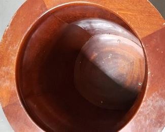 Antique Ornate Carved Wood Drum Barrel Shaped Marble Top Accent Table       Table measures approx. 30.5"H x 17" diameter of marble top      Call