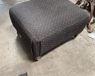 Henredon upholstered ottoman on wheels $45