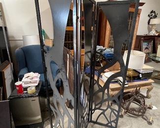 Contemporary metal room divider $30