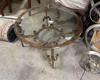 Solid metal antique coffee table $100