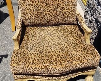 Chenille upholstered arm chair $120