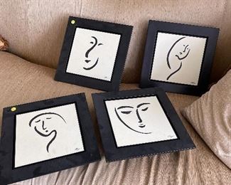 Contemporary faces wall art $50 for all originally $150 each