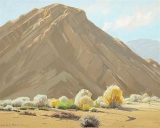 80
Sam Hyde Harris
1889-1977, Alhambra, CA
"Sanctuary Guardian"
Oil on canvas
Estate signed lower right: Sam Hyde Harris, signed again, titled and numbered on the stretcher: #648, estate stamped and numbered verso: 000419
22" H x 28" W
Estimate: $1,500 - $2,000