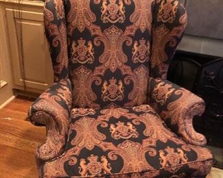 Pair of wing back chairs 