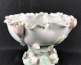 Roses Birds Pedestal Bowl