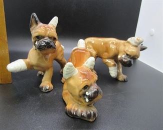 Bandaged Boxer Puppy Figurines