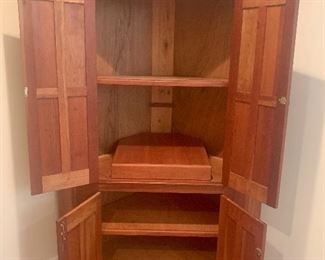 #1814U  Custom Cherry corner cabinet (53"w x 80"t) - $975
