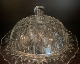 #1065A  - Crystal domed butter dish - $6