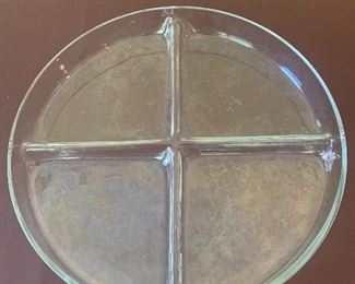  #1067A - Glass 4-way divided dish - $6