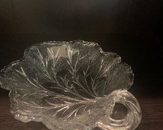 #1058A - Vintage Indiana Glass cabbage leaf candy dish (7”)  - $7