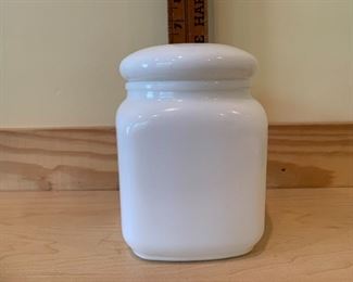 #1582C - 5” white ceramic covered jar - $4