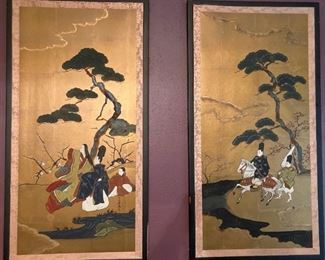 A pair of Asian pictures