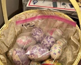 Basket and Easter eggs