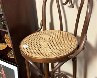 One of two bentwood stools