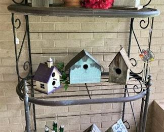 Baker's rack; bird houses