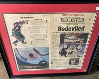 Framed hockey info
