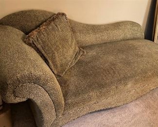 Animal print fabric chaise lounge
