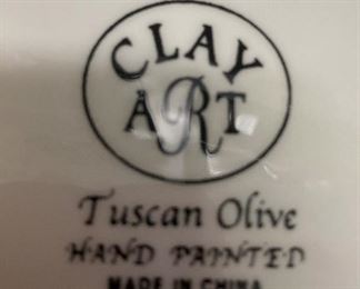 Hand painted "Tuscan Olive" 