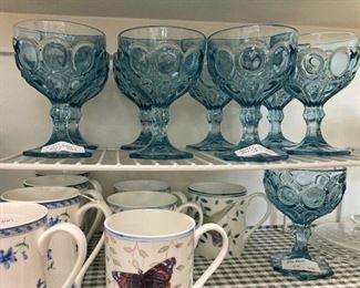 Blue stemware