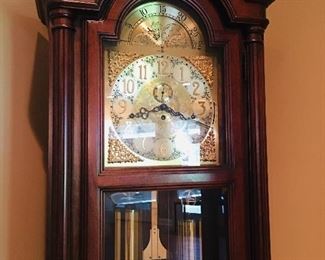 Close Up of Face of Howard Miller Grandfather Clock