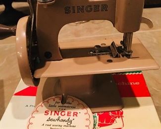 Super Sweet Vintage Singer Child’s Sewing Machine in Original Box
Pristine!!!