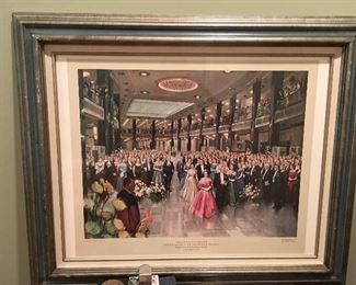 Scene in the Room on the Occassion of the Opening of the New Lloyd’s by H.M. Queen Elizabeth the Queen Mother. accompanied by H.R.H Princess Margaret
November 14, 1957
By Terence Cuneo