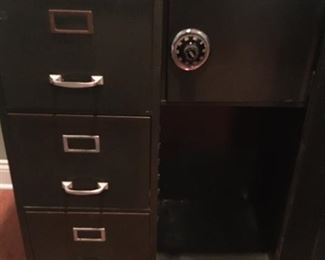 1950’s Cole Steel File Cabinet with Safe and Key for Door