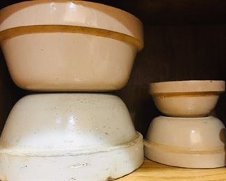 Collection of Old Crock Bowls