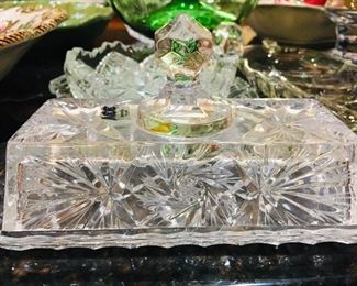Lead Crystal Butter Dish
