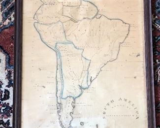 Early Hand Drawn South American Map