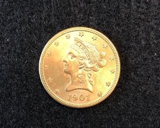 1901 $10 Gold Piece Coin