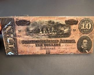$10 Confederate Bill