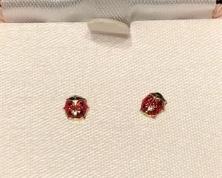 14k gold ladybug earrings