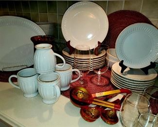 Lenox, French Perle Groove, microwave safe, everyday dish set , 6+ place settings 