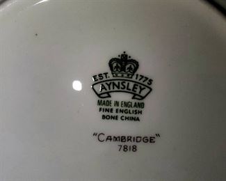 Ainsley, " Cambridge", China,  setting for 8 