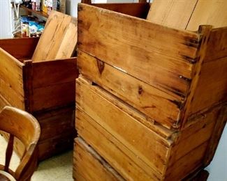 Wood crates, w/ lids 