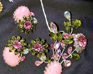 Schriener, NY, brooch and earrings 