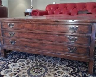 French Walnut Map Coffee Table