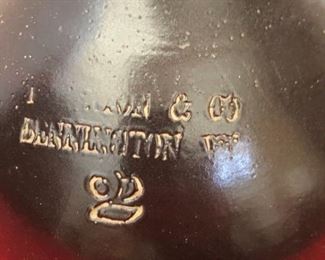Antique E LP Norton Bennington Stoneware Molasses Jug wPitche