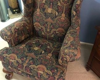 Large Lions Paw Wing Chair