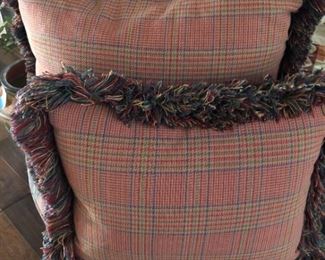 Decorative Custom Made Pillows wFringe  Bench Seat